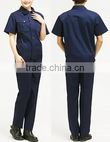 2016 OEM wholesale unisexs garage overall uniform short sleeve workwear