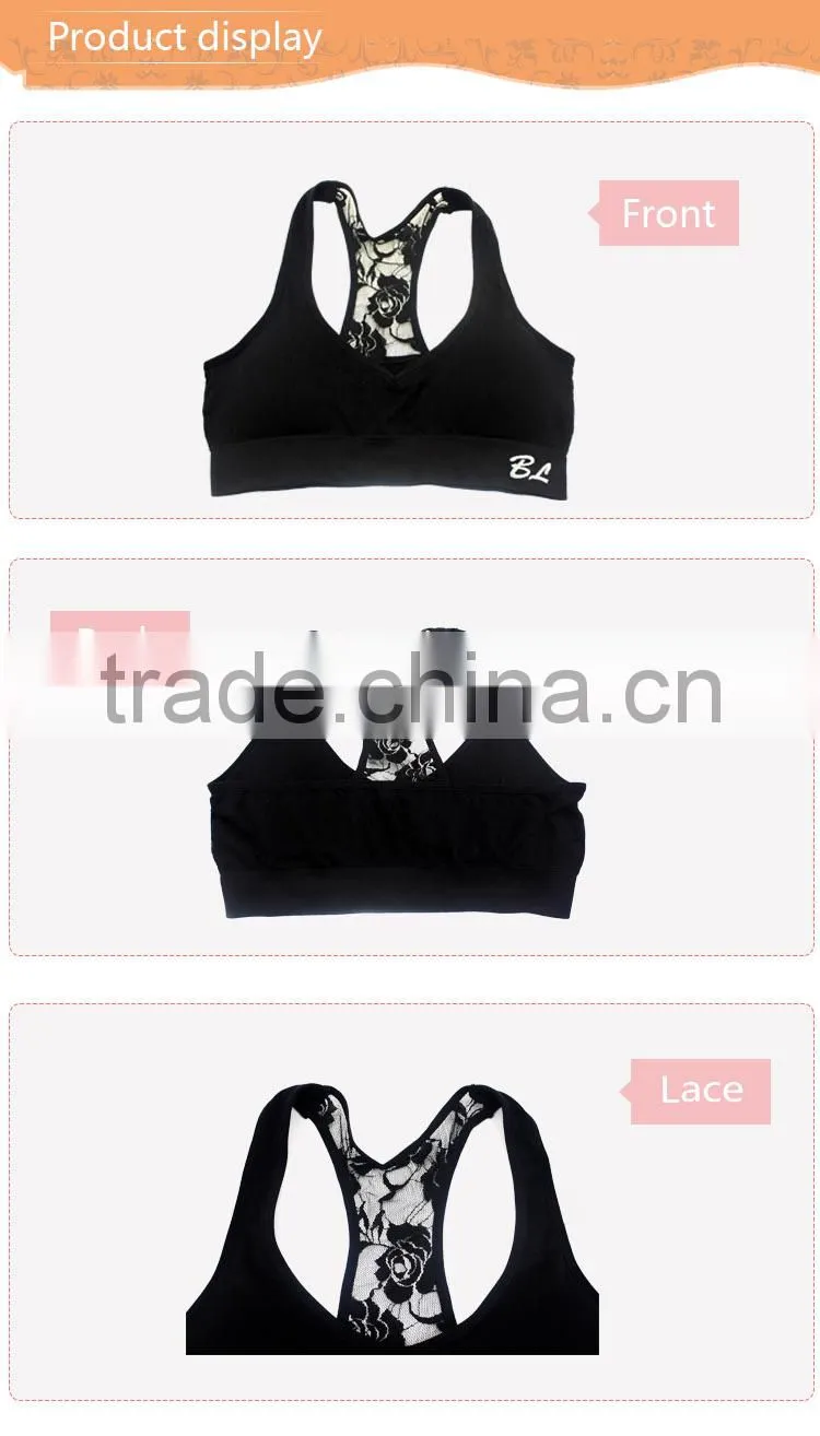 Wholesale massage pad sport yoga wireless bra with sexy lace