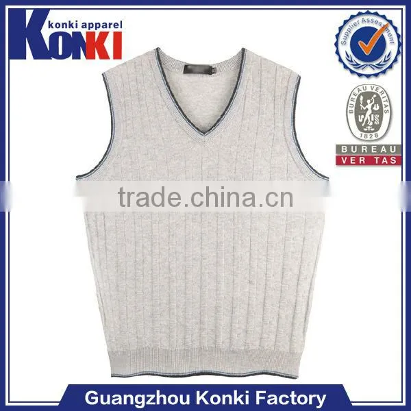 Fashional designed men's v neck cotton sweater vest