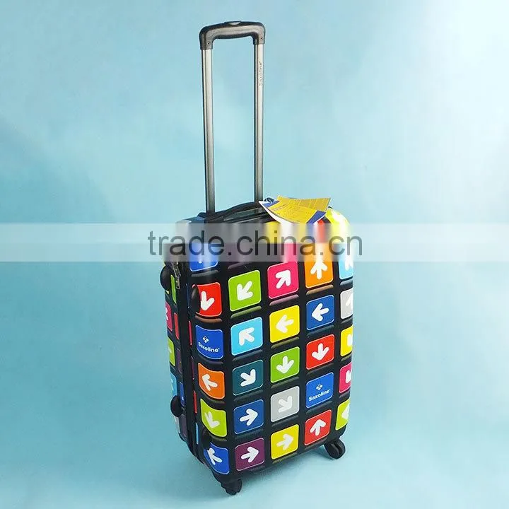150704b Bags Leopard Trolley Luggage Printed ABS Luggage stocklots