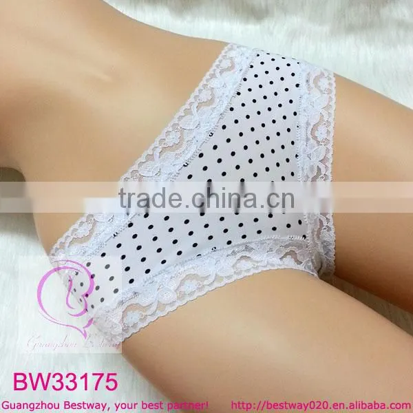 Young girl nylon black and white panties