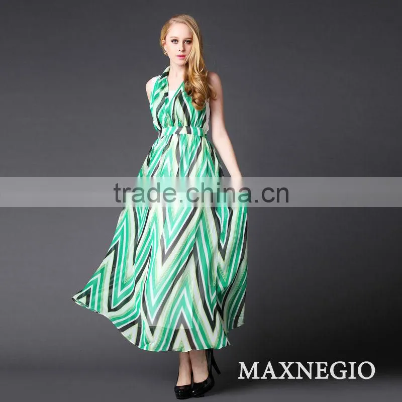 Wholesale i dress long chiffon chevron maxi dress