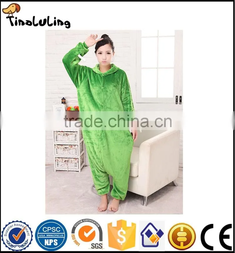 Autumn and winter flannel lovers animal cartoon one piece sleepwear thermal lounge pajamas
