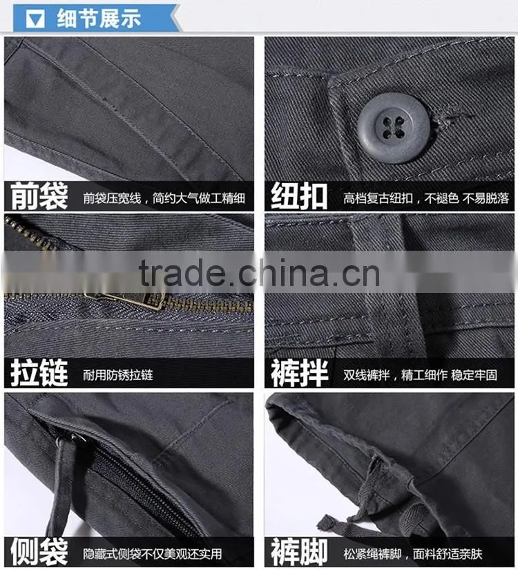 Juqian Quick Drying Durable Washed Carpenter Khaki Mens Workwear Trousers Cargo Pants overall Work Pants