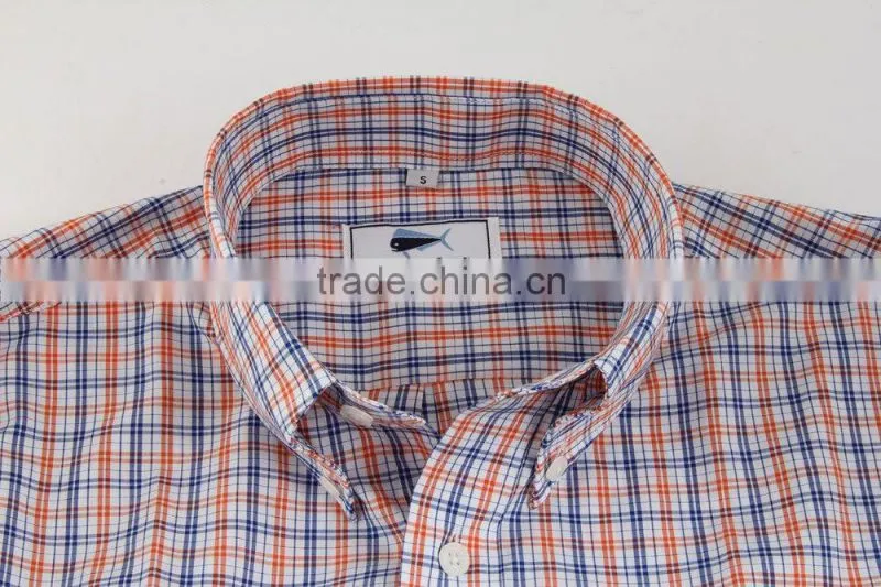 2017 dress shirt design mens blouse gingham shirt