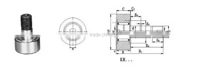 KR16PP CF6UU needle roller bearing cam follower bearing
