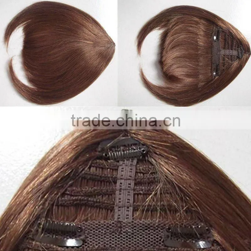 Clip on Hairpiece Fringe Hair Bangs, Real 100 Human Hair Bangs