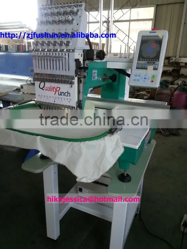fushun 1201 12needles Single head flat and cap and t shirt computerized embroidery machine