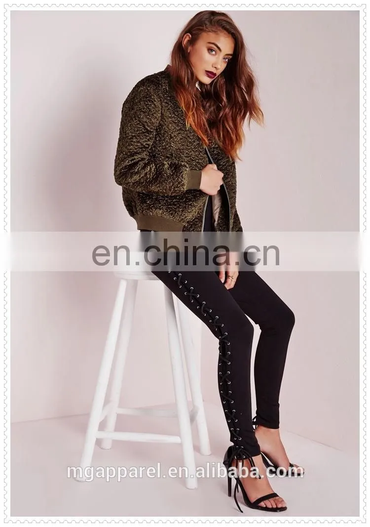 custom luxe khaki wool bomber jacket winter wholesale low price OEM