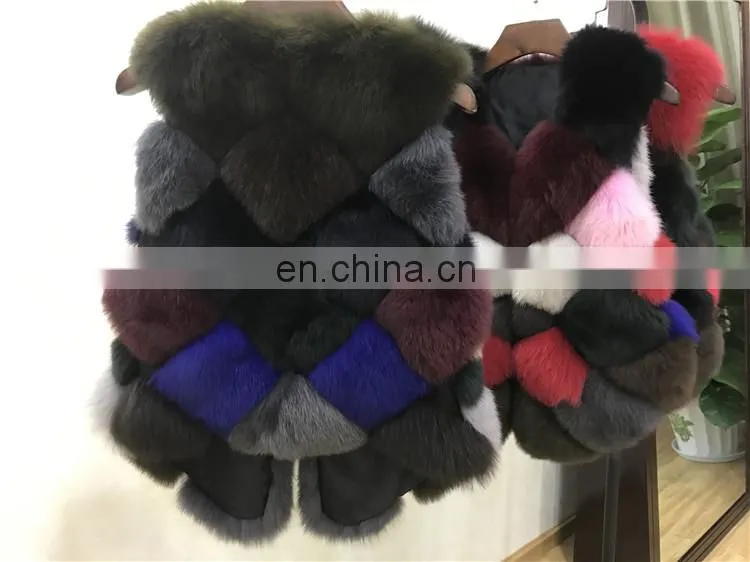 New Fashion Clothes Natural Fur Waistcoat Winter Women Warm Fur Real Fox Vest