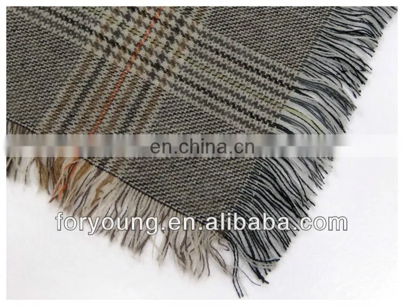 plaid acrylic winter woven shawls