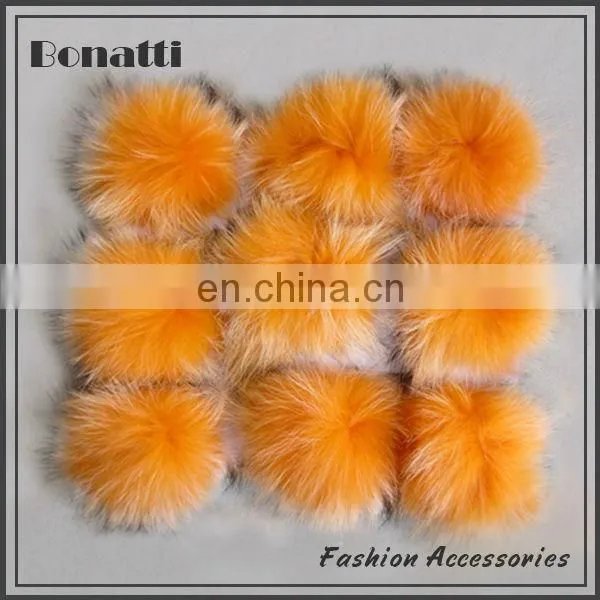 Genuin raccoon fur ball for keychain