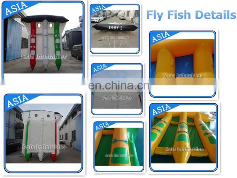 Inflatable Banana Boat Ski Tubes , Water Towable Sports Flyingfish Banana Boat , Inflatable Water Banana Tubes