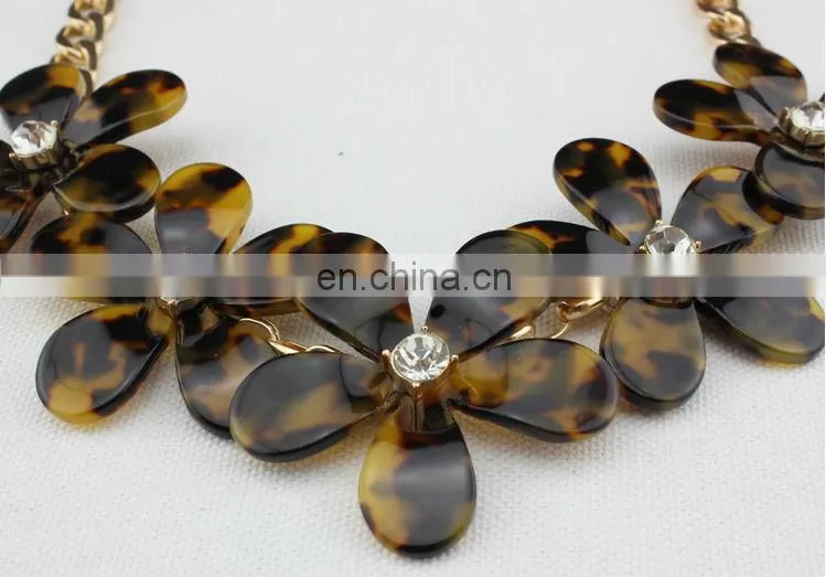 wholesale tortoise shell jewelry,tortoise shell resin flower necklace