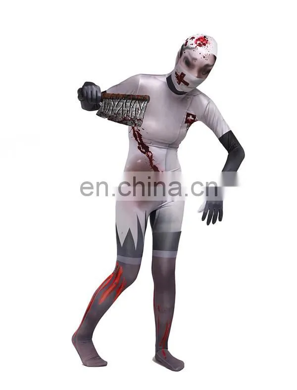 White Doctor Nurse Cosplay Costume Spandex Skin Suit