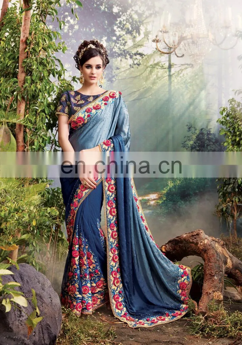 Embroidery Machine Work Designer Saree