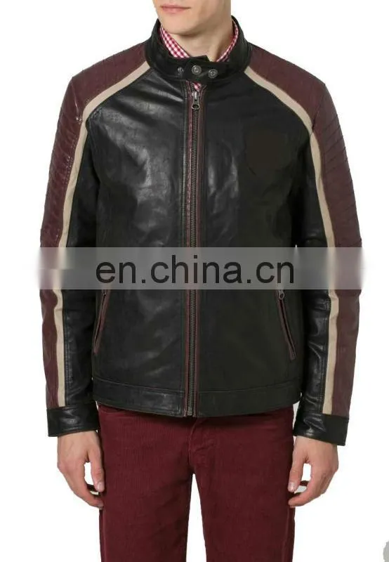 Men High quality biker leather jacket