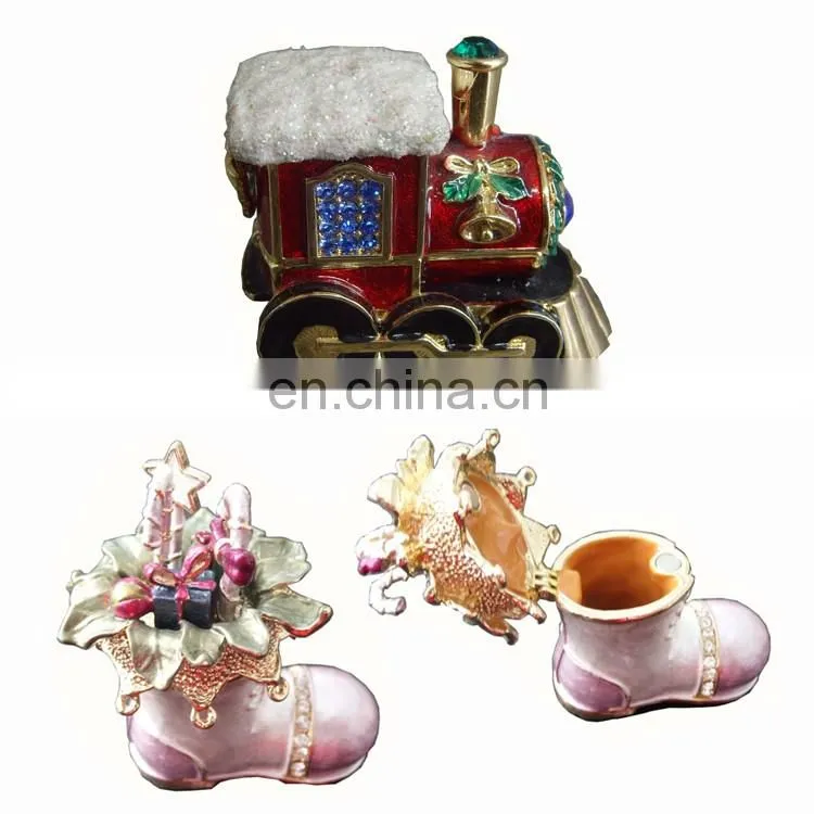 High quality christmas gift round tin box christmas jewelry boxes wholesale make in China