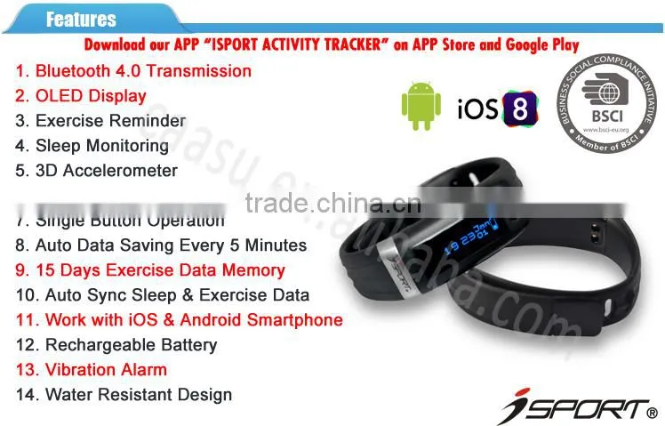 2015 Elegant Design Sleep Monitor Fitness Band