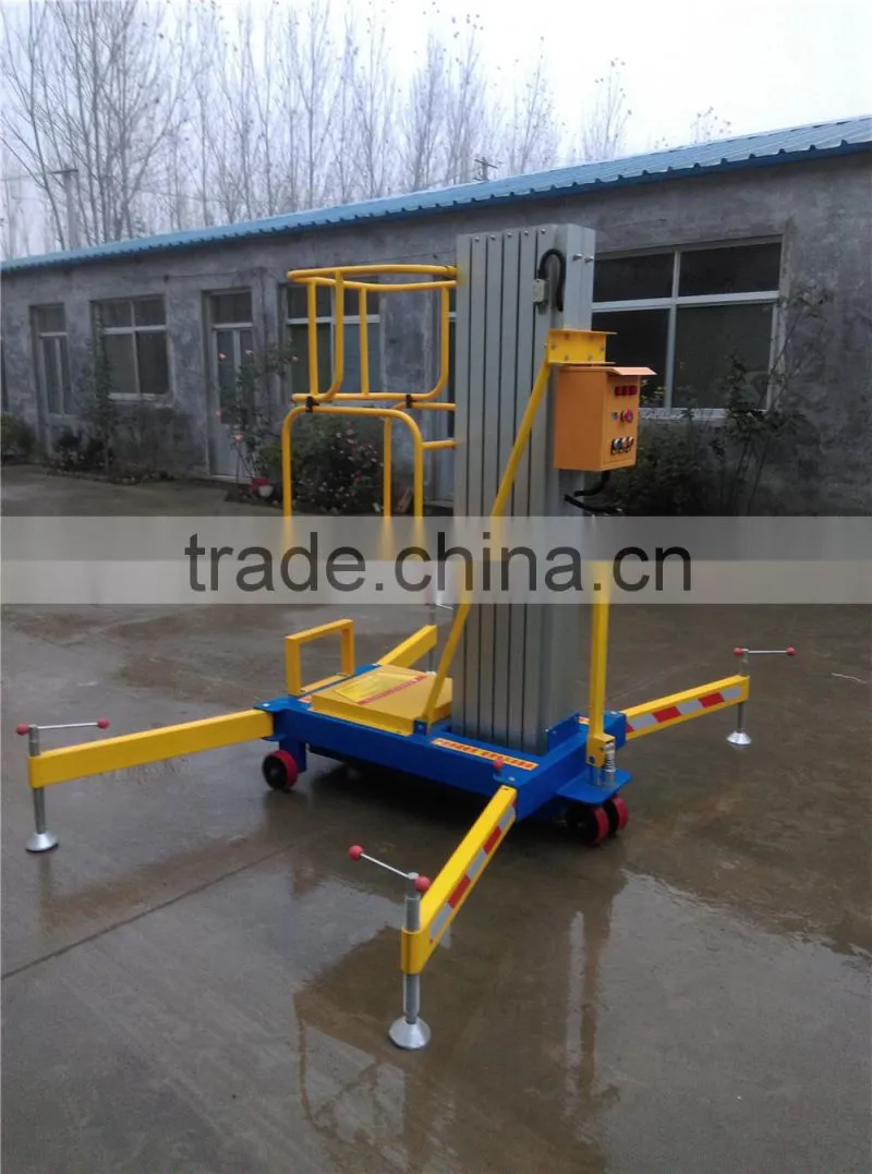 hydraulic aluminum mast lift double masts man lift
