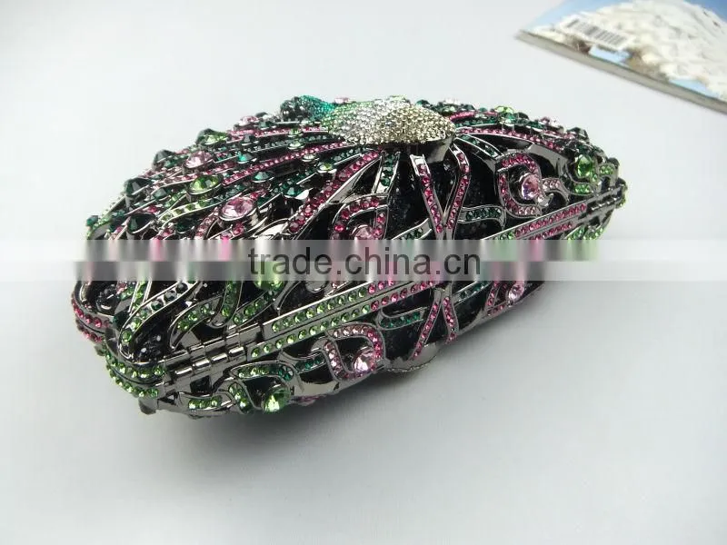 NEW Fashion Luxury Peacock Shape Bridal Evening Crystal Purse Clutch Bag For Women