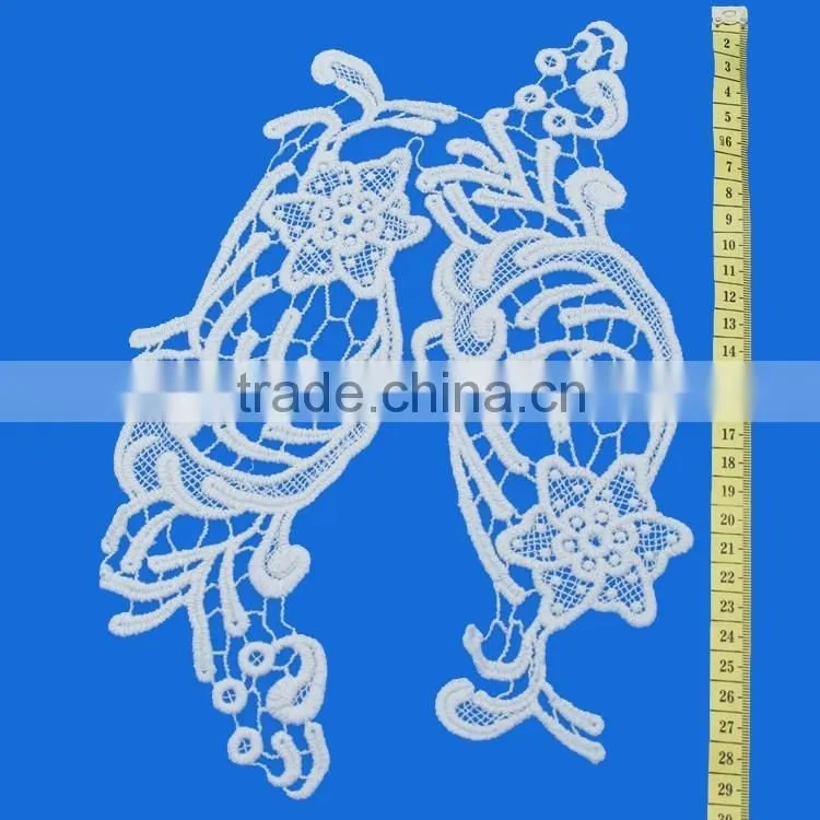 Best selling products Floral Lace Crochet Collar Applique large embroidered mesh neckline patch for crafts