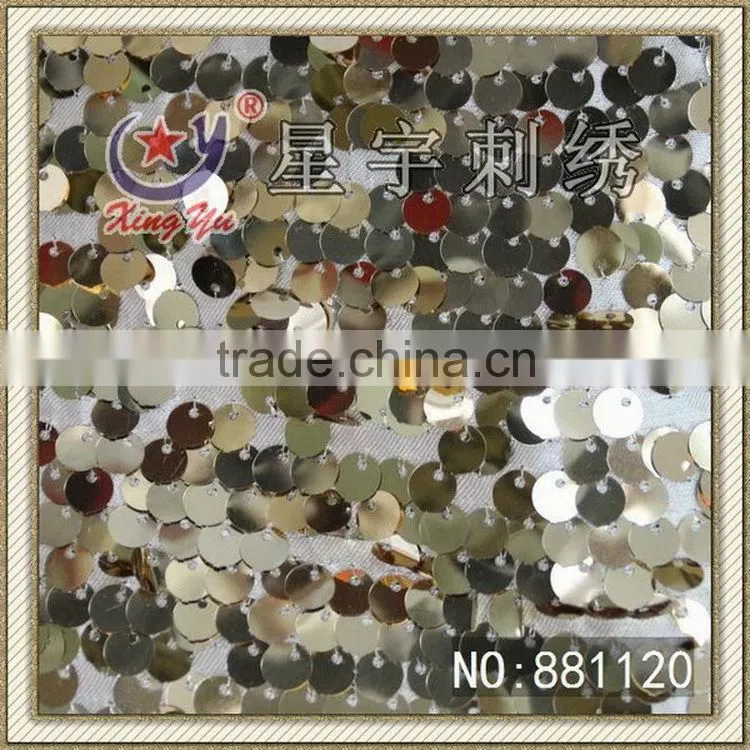 100% embroidery wholesale sequin lace fabric