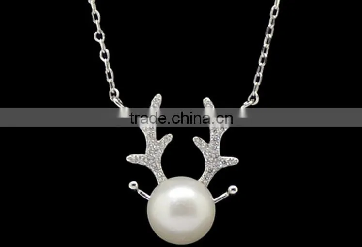 The new spring of 2015 Personalized Jewelry Three-dimensional Diamante Antlers Necklace