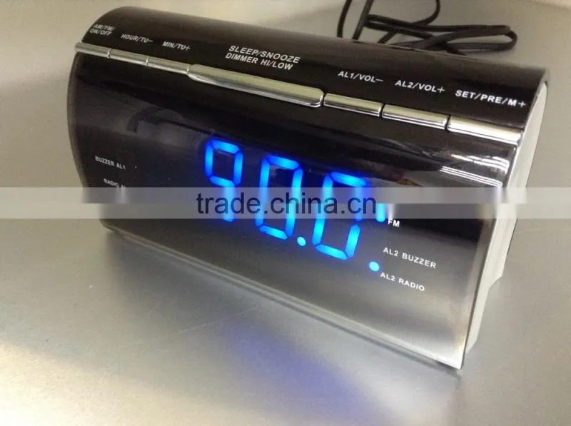 Deluxe Design Blue LED AM FM PLL Alarm Clock Radio