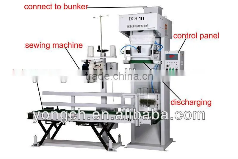 hot sale 5-10kg rice flour weighing and packing machinery
