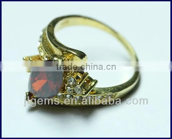 Fashion jewelry bezel setting bronze ring-cubic zirconia ring
