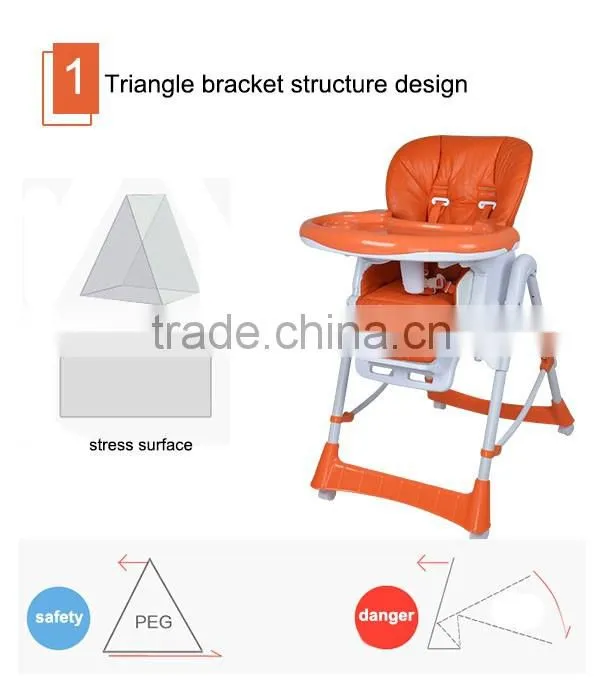 2016 Baby High Chair Removable Tray Restaurant Baby High Chair Infant