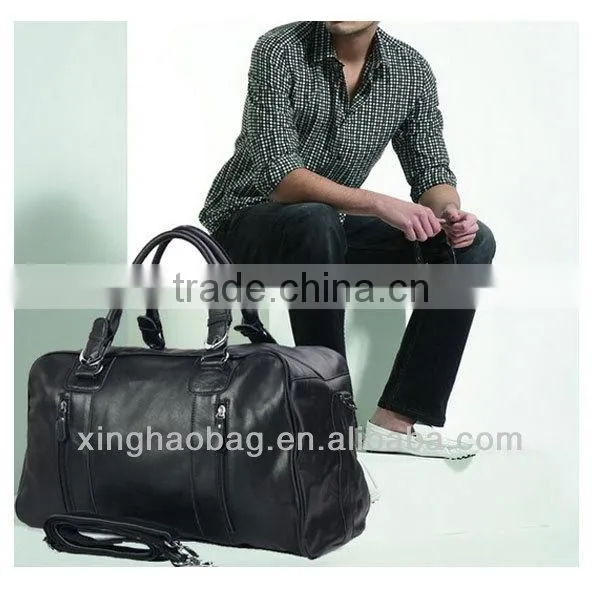 Shopping in china brand leather weekend bag