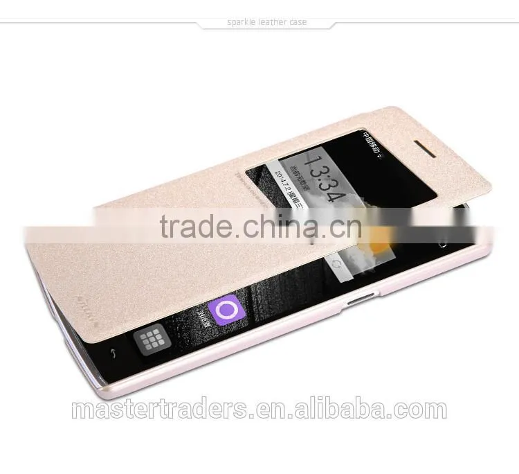 Genuine NILLKIN Sparkle Series Flip Luxury PU Leather Case Skin Back Cover For One Plus MT-2749