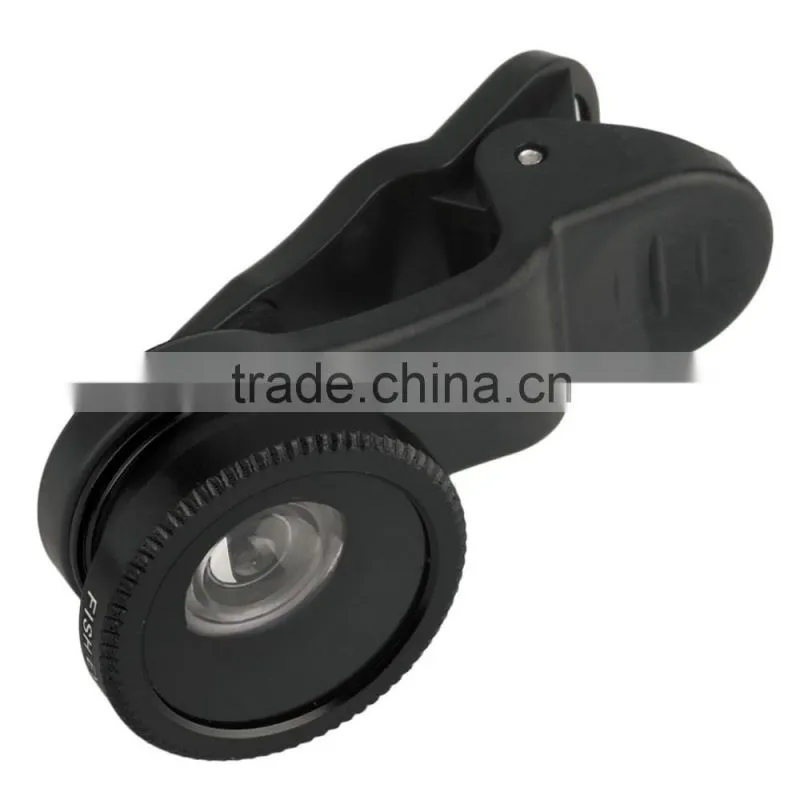 180 Degree Fisheye Macro 2 in 1 Lens Magnetic Mount for Mobile Phones black