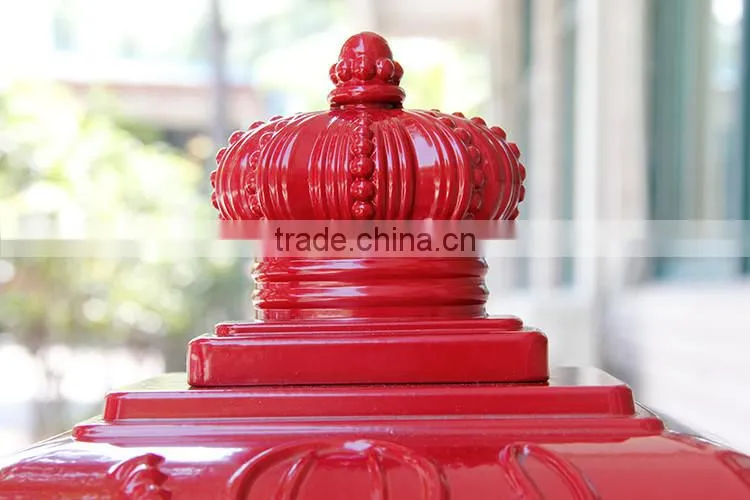 China Manufacturer Crown Decorative Modern Red Antique mailbox letterbox