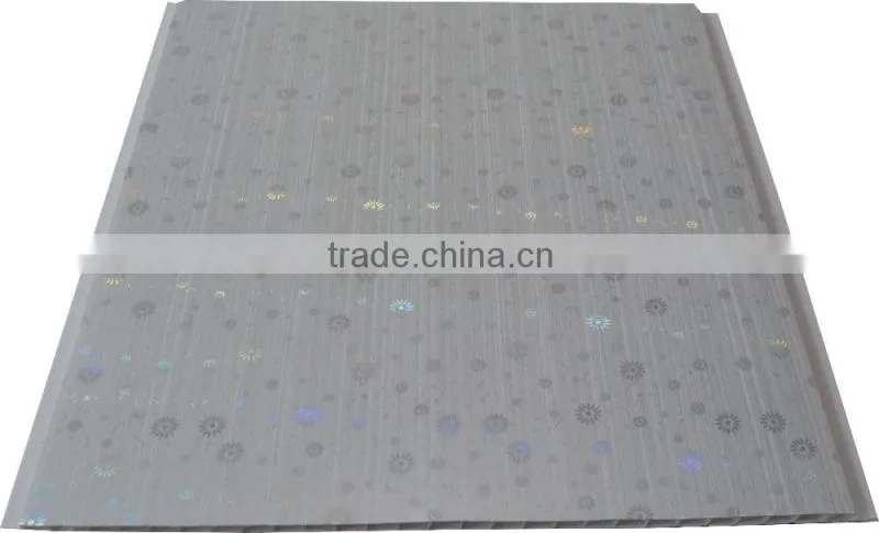 10'' width new style trinidad pvc ceiling panel & wall panel with sivler strip,middle groove G130