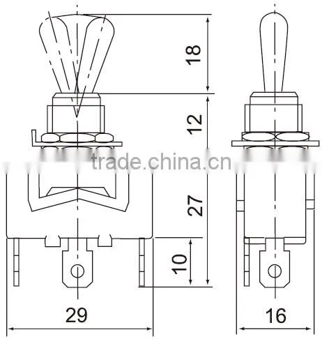 CNTD High Demand Products CE Certificate Single Pole 3-way ON-ON Toggle Switch
