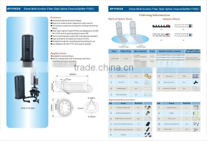 Dome type of Fiber Optical Splice Closure