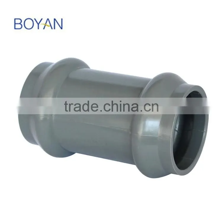 BOYAN taizhou plastic pipe fitting for irrigation pvc two faucet coupling with rubber ring