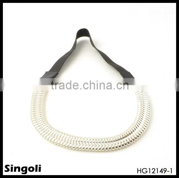 wholesale fashion new flexible snake chain headband in silver