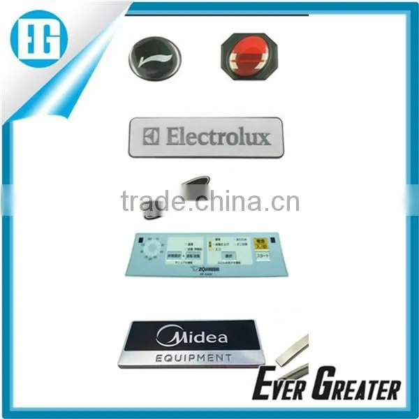 custom furniture label, aluminum sticker 3M tape metal sticker metal chrome sticker