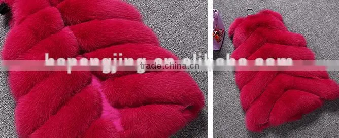 Unique design fashion knitted short fox fur vest with price