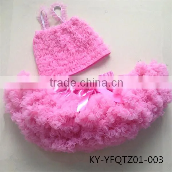 Wholesala Baby Gift Set tulle ruffle puffy skirt girls shirt and Pettiskirt sets