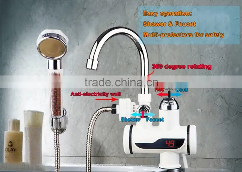 Electric heating faucet instant shower water heater