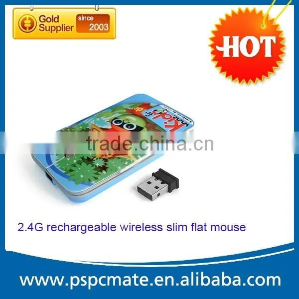 Promotional Gift Laptop Rechargeable Super Slim Wireless Mouse with Led Logo