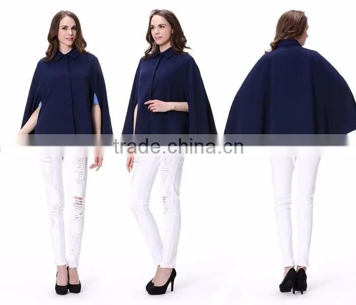 Cape Fashion Black Coat for Women in Guangzhou