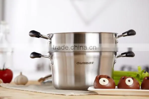 2016 New arrival japanese steamer pot&800W stainless steel food steamer& pure colour food cookware