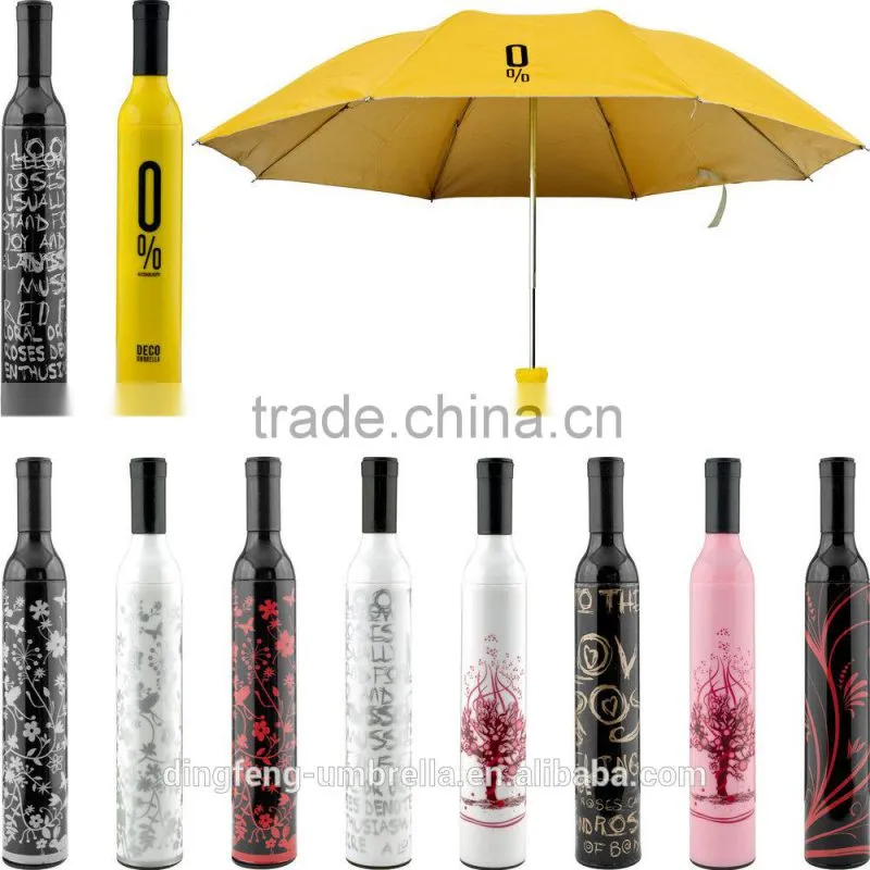 Travel umbrella manual folding wine bottle umbrella with hot sale