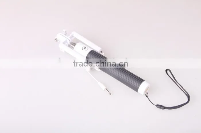 Wired Selfie Stick Handheld Monopod Built-in Shutter Extendable with Fold Holder For iPhone Samsung Smartphone Any Phones Camera